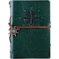 Miniatyrbillede 1 af 6: Vintage Retro PU Læderomslag Notesbog Journal Dagbog, Nautisk Spiral Tom Streng Daglig Notesblok Rejse til at Skrive i, Kraftpapir, Retro Vedhæng Dark green