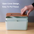Miniatyrbillede 3 af 5: 3 i 1 Tissue Box Holder Rektangulær, Tissue Holder med Opbevaring til Hjem, Kontor, Bil (Grøn)