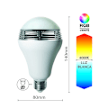 Pikkukuva 2 / 5: RGB LED -lamppu kaiuttimella E27, 12 W, valkoinen, 14 x 8 x 8 cm