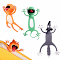 Pikkukuva 1 / 5: 3 kpl Wacky Bookmark Pals -kirjanmerkit 3D (kissa, susi ja gekko)