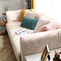 Miniatyrbillede 1 af 6: Premium Velour Sofabetræk, Skridsikre Sofabetræk, Elaborerede og Udsøgte Sofabetræk, Sofahyndebetræk til Soveværelse, Hotel og Kontor (90*120cm) Off-white 90*120cm