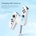 Pikkukuva 2 / 5: Latauskahva Nintendo Switch/OLED:lle, latausjoystick, mukava V-muotoinen peliohjain akun merkkivaloilla white