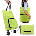 Miniatyrbilde 3 av 4: Handlekurv, sammenleggbar handlepose med gummihjul Handlekurv Oxford-stoff Gjenbrukbar handlekurv for supermarked, kapasitetspose (grønn)