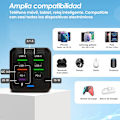 Miniatyrbillede 2 af 4: 150W USB Oplader med 6 Porte: 2 USB-C + 4 USB-A | Hurtig Opladning - QC 3.0 | Kompatibel med Samsung/iPhone/Xiaomi/etc. | CE Certificeret (Sort)