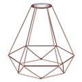 Miniatyrbillede 2 af 5: Metal loftslampe, geometrisk lampeskærm med reduktionsring, hængende trådkurv lampeskærm til køkken, spisestue, soveværelse, gang (rose gold)