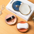 Miniatyrbilde 3 av 5: Keramisk smykkeskål, brett, ringholder, liten dekorativ skål for ringer, øredobber, halskjeder, gave, 4 tommer, hvit