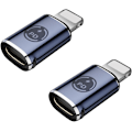 Miniatyrbild 1 av 5: USB C till Lightning-adapter, [2-pack] Typ C Hona till Lightning Hane-adapter, Stödjer 27W PD, Typ C-laddning, Dataöverföring
