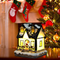 Miniatyrbillede 5 af 5: Juledekorationer, Mini Resin Hus Statue med Lys