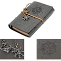 Miniatyrbillede 4 af 6: Vintage Retro PU Læderomslag Notesbog Journal Dagbog, Nautisk Spiral Tom Streng Daglig Notesblok Rejse til at Skrive i, Kraftpapir, Retro Vedhæng Silver gray