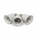 Miniatyrbild 3 av 5: LED-lampbasadapter Set om 3 - Vit - E14-bas till E27-bas