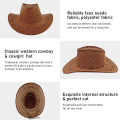 Pikkukuva 3 / 5: Cowboy-hattu, nahka, leveä reuna, länsimainen, villa, miehille ja naisille, ruskea