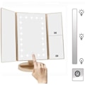 Miniatyrbild 4 av 6: Fällbart sminkbordsspegel med belysning, 1X/2X/3X förstoring, 21 LED-lampor, ljusstark bordspegel med pekskärm, 180° justerbar rotation