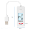Miniatyrbild 5 av 5: UNI-T UT658 USB-testare, DC 5.1A 30V Amp USB-spänningstestare, testa hastigheten på laddare, kablar, kapacitet för powerbanker