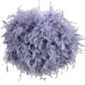Miniatyrbillede 1 af 5: Fluffy fjerlampe skærm loftslampe skærm til hængende loftslampe, bordlampe, til stue, soveværelse, køkken, gang (grå)