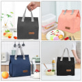Miniatyrbilde 5 av 5: Lunsjvesker for kvinner og menn, gjenbrukbar isolert lekkasjesikker lunsjboks tote bag, termisk kjølebag for arbeidsskolepiknikreise (rosa)