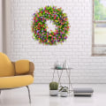Miniatyrbillede 4 af 5: 40cm Dørkrans Forår Kunstig Farverig Dekorativ Blomsterkrans, Vægkrans Hoveddør Kunstig Blomst (Stil A)