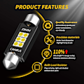 Pikkukuva 5 / 5: 36mm C3W LED-polttimot Canbus 3030 6-SMD Ei virhettä Auton sisätilan karttavalot Kattovalot Lukuvalot 12V/24V 3W Autolamppu (Valkoinen, 36MM)