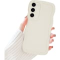 Miniatyrbillede 1 af 4: Samsung Galaxy S23 Plus Cover til Piger Kvinder, Sødt Bølget Ramme Flydende Silikone Fleksibel Blød Stødsikker Kamerabeskyttelse Cover White S23 Ultra