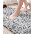 Miniatyrbillede 1 af 8: Bademåtte 50 x 80 cm, Skridsikker Badeværelsesmåtte, Absorberende og Blød Chenille Badeværelsesmåtte, Maskinvaskbar