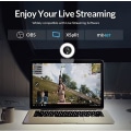 Miniatyrbilde 4 av 7: Webkamera 1080P HD med innebygd justerbar ringlys, mikrofon og avansert autofokus (AF) for streaming på Xbox One, Facebook og YouTube