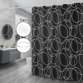 Miniatyrbillede 1 af 5: Bruseforhæng sort, 100% polyester, 12 kroge (100x180 cm, sort)