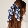 Miniatyrbilde 4 av 5: 5 stk sateng sløyfe hår scrunchies floral hårbånd elastisk