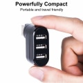 Miniatyrbillede 4 af 5: 3 porte USB 2.0 Hub 180 graders rotation Mini dreje ekstern splitter adapter til bærbar computer PC (sort)