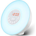 Miniatyrbillede 1 af 7: Sunrise Alarmur med Lys Opgraderet Version Lysalarm med Solopgang/Solnedgang Simulation Dobbelt Alarm og Snooze Funktion, 6 Farver Atmosfærisk Lampe