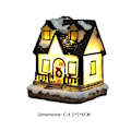 Miniatyrbillede 4 af 5: Juledekorationer, Mini Resin Hus Statue med Lys