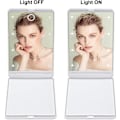 Miniatyrbillede 4 af 7: Bærbar LED-belyst makeup-spejl med 8 dæmpbare LED-lys, berøringskontakt rejsemakeup-spejl, foldbart kompakt spejl 1X & 2X forstørrelse