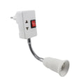 Miniatyrbillede 1 af 5: E27-fatning med afbryder 360 graders justerbar E27-lampe adapter