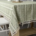 Miniatyrbilde 5 av 5: Rektangulær Duk Anti-Flekksikker Lin Bomull Dusker Broderi Duk for Salongbord, Kontordekorasjon (Firkantet, 140 x 140 cm)