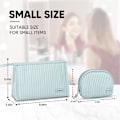 Miniatyrbilde 3 av 5: Sminkepung for veske, reisekosmetikkvesker for kvinner, PU-skinn, bærbar, allsidig sminkepung med skallform (Small-Blue)