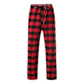 Pikkukuva 3 / 4: Miesten pyjamahousut taskuilla, pehmeät flanelliset ruudullinen pyjama-unipuku M White M
