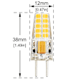 Miniatyrbillede 3 af 5: 3 stk. 3W 12V G6.35 LED-pære, koldt hvidt 6000K