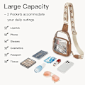 Pikkukuva 3 / 5: Läpinäkyvä Sling Bag -laukku, Läpinäkyvä Vyölaukku Stadionhyväksytty Crossbody-laukku Naisten Kestävä Läpinäkyvä Rintalaukku Säädettävällä Hihnalla