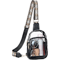 Pikkukuva 1 / 5: Läpinäkyvä Sling Bag -laukku, Läpinäkyvä Vyölaukku Stadionhyväksytty Crossbody-laukku Naisten Kestävä Läpinäkyvä Rintalaukku Säädettävällä Hihnalla