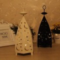Miniatyrbilde 5 av 5: Metall Jern Tealight Lysestake Tealight Lys Lanterne Dekorativ Hul Måne og Stjerner Tealight Lanterne Lys Lanterne Hengelanterne (Svart)