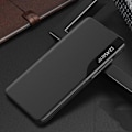 Miniatyrbild 2 av 4: Transparent Fönsterfodral med Magnetisk Stängning PC + PU Läder Bokstil Flip Ställfunktion Stötsäkert Skyddsfodral för Samsung S23+ black S23+