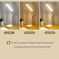 Miniatyrbild 2 av 5: LED-skrivbordslampa USB-laddningsbar 2000mah, touch 3 färglägen