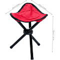 Miniatyrbillede 2 af 5: Udendørs Tripod Skammel Bærbar Foldbar Lille Tripod Canvas Stol til Vandreture, Camping, Fiskeri, Picnic (Rød)