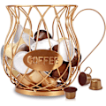 Miniatyrbillede 1 af 5: Opbevaringskurv til kaffekapsler, flere kapselholdere, køkkenopbevaringsstativ til bordplade (guld)