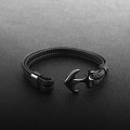 Miniatyrbillede 3 af 5: Armbånd til mænd og kvinder, håndlavet armbånd i kohudslæder, flerlags vintage ankerarmbånd, til mænd/kvinder/par/elskere/partnere