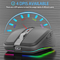 Miniatyrbild 4 av 5: 2.4G+BT5.1 Trådlös Mus för Datorspel Ergonomisk Design 4-växlad Justerbar DPI Inbyggt Uppladdningsbart Batteri för Laptop