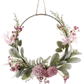 Miniatyrbillede 1 af 5: Kunstige blomster metalring eukalyptus krans floral dørkrans vægkrans guirlande påskekrans blomsterkrans påskedekoration pink