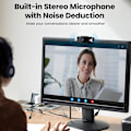 Miniatyrbillede 3 af 6: 1080P Webcam med Mikrofon, USB 2.0 Desktop Laptop Computer Webkamera med Automatisk Lyskorrektion, til Videostreaming, Konference, Spil, Studie
