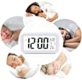 Miniatyrbild 3 av 5: LED Väckarklocka Digital Snooze Sömn Aktiverad av Sensor Ljus Bakgrundsbelysning Datum Temperaturvisning (Vit)