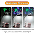Miniatyrbilde 4 av 5: Skrivebordslampe for barn, nattlampe med pennholder, automatisk fargeskifte, dimbar oppladbar LED-leselampe