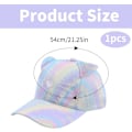 Miniatyrbilde 2 av 4: Baseballcaps for jenter, fargerik katt sommercaps justerbar hodeomkrets caps hestehale caps justerbar snapback caps rosa