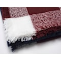 Miniatyrbillede 5 af 6: damesjal, ternet, oversized, firkantet, tørklæde, efterår/vinter sjal, tartan, striber, plaidmønster, frynser